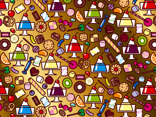 ゼリー、スイーツ集合、柄B