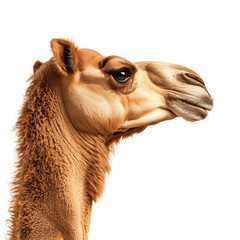 Obraz premium A striking portrait of a majestic camel captured in profile, showcasing its unique features and character against a smooth, dark background that emphasizes its beauty.