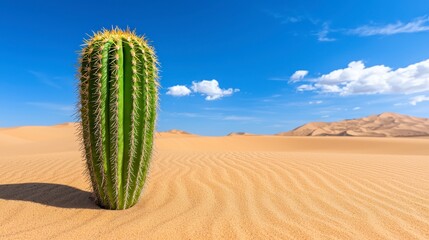 Stunning cactus thriving in the harsh desert environment under bright sunlight and clear blue sky
