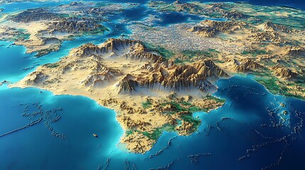 Middle East Terrain Map