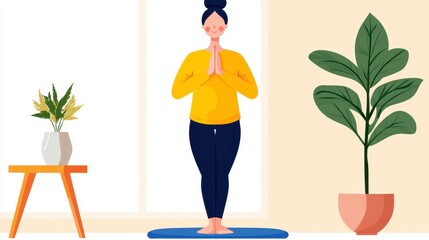 Focused woman practicing yoga in an outdoor setting while embracing peace and inner harmony