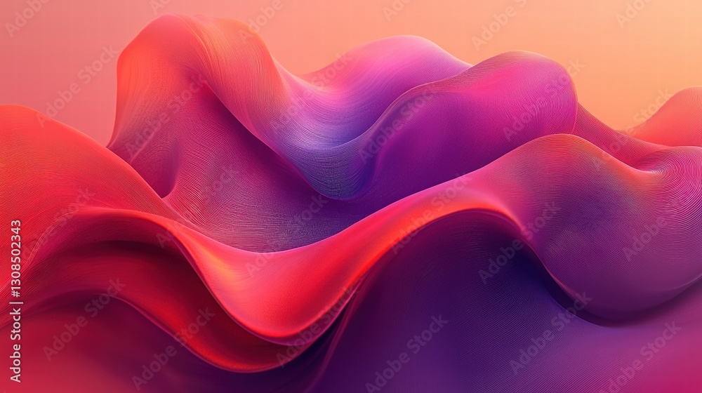 Poster beautiful pink and red wave pattern flowing gracefully across the canvas creating a dynamic visual
