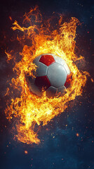Fototapeta premium Flaming Soccer Ball