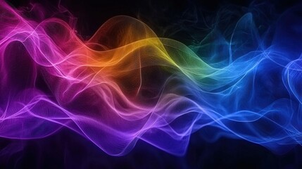 Colorful wave of smoke flowing gracefully through the air creating a dreamy and artistic display