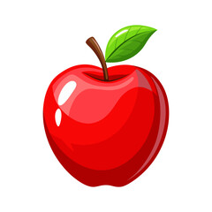 red apple vector illustration on transparent background.