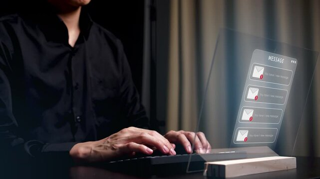 While typing a response, a message with the image of an open envelope popped up as a warning