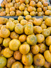 Fresh local orange fruit at the supermarket.