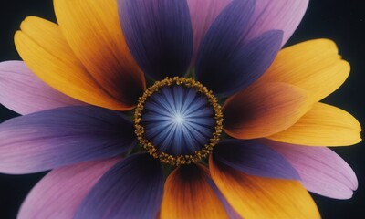 Romantic Lotus Flower with Water Drops on Black Background