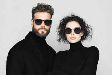 Photo of a young couple wearing natural-tone glasses