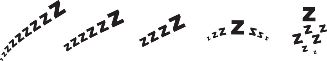 Sleepy zzz icon set. Vector illustration