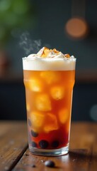 Iced tea, coffee, cream, ice, refreshing beverage, tasty, iced tea, refreshing