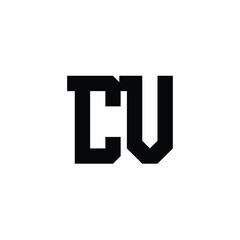 CV monogram logo design letter text name symbol monochrome logotype alphabet character simple logo