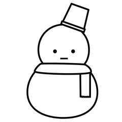 帽子とマフラーをつけた雪だるま