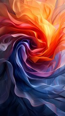 Obraz premium digital technology blue orange 3d spiral line poster background