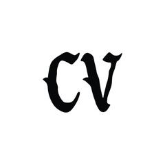 CV monogram logo design letter text name symbol monochrome logotype alphabet character simple logo