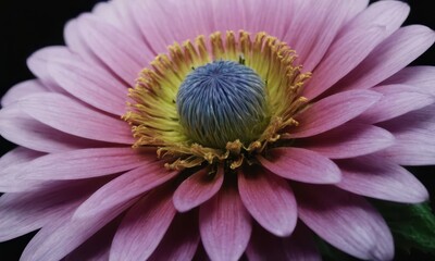 Romantic Lotus Flower with Water Drops on Black Background