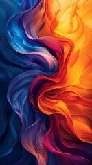 digital technology blue orange 3d spiral line poster background