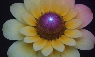 Romantic Lotus Flower with Water Drops on Black Background