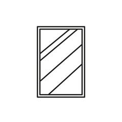 icon design of glass mirror with line art style on white background