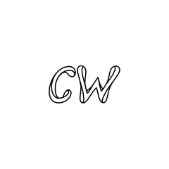 CW monogram logo design letter text name symbol monochrome logotype alphabet character simple logo