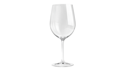 Empty wine glass on transparent background, ready for your design