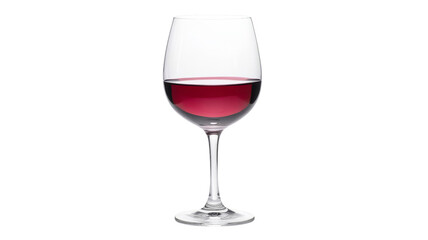 Glass of red wine on transparent background