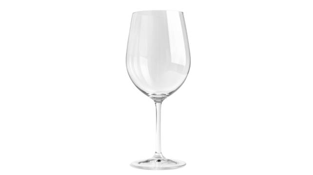 Empty wine glass on transparent background, ready for your design
