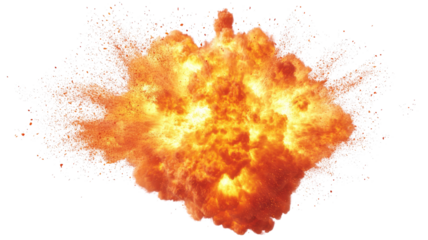 Realistic fire explosion with transparent background for vfx projects