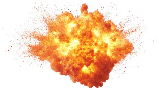 Realistic fire explosion with transparent background for vfx projects