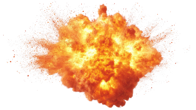 Realistic fire explosion with transparent background for vfx projects