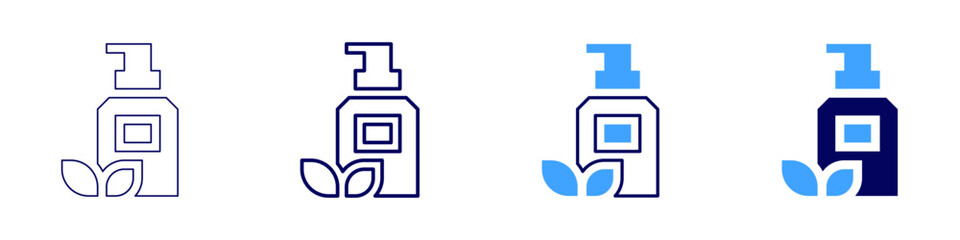 Face cleanser icon in 4 different styles. Thin Line, Line, Bold Line, Duotone. Duotone style. Editable stroke