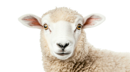 Fototapeta premium Close-up of sheep lamb posing on transparent background
