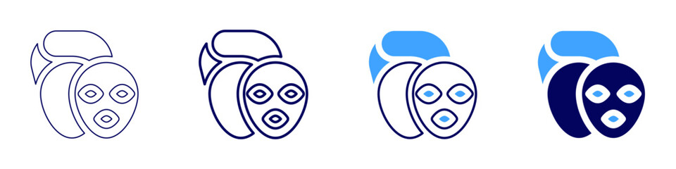 Honey mask icon in 4 different styles. Thin Line, Line, Bold Line, Duotone. Duotone style. Editable stroke