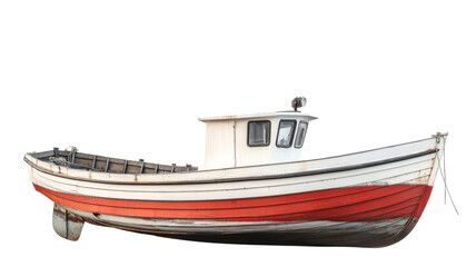 Naklejka premium Small fishing boat isolated on transparent background