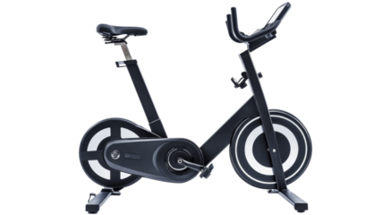 Modern stationary exercise bike isolated on transparent background