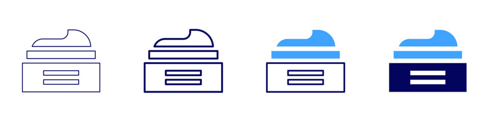 Sunscreen lotion icon in 4 different styles. Thin Line, Line, Bold Line, Duotone. Duotone style. Editable stroke