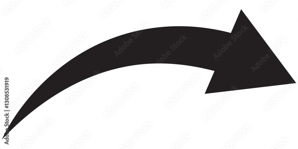 Canvas Prints black curve arrow icon on transparent background. flat style. arrow icon for your web site design, l