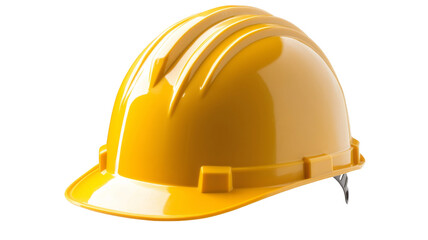 Fototapeta premium Yellow safety helmet promoting workplace safety on transparent background