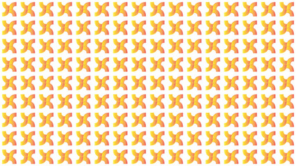 A colorful repeating pattern with overlapping orange and yellow shapes on a white background, evoking creativity and vibrancy. Perfect for modern designs, wallpapers, and textile applications.