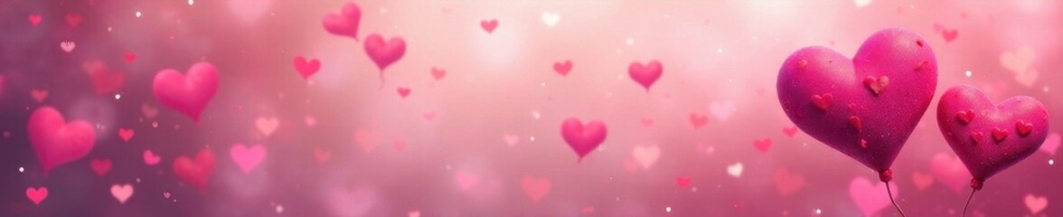 Whimsical, colorful hearts, soft Valentine's backdrop, texture, passion