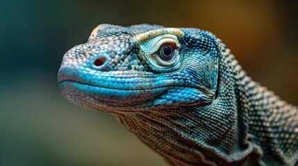 Fototapeta premium Close-up shot of a colorful lizard in a natural habitat animal photography nature environment vibrant colors