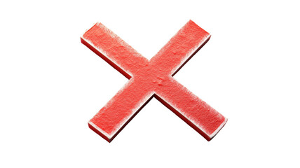 Obraz premium Red cross sign isolated on transparent background representing rejection