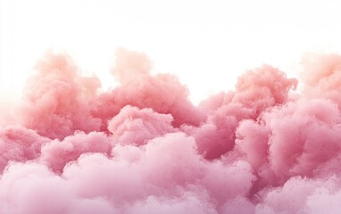 Fototapeta premium Soft pink clouds fill the sky during sunset creating a dreamy atmosphere in a serene landscape
