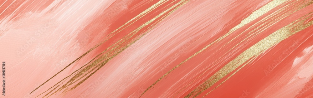 Aufkleber soft pencil strokes in pastel coral tones create an elegant and tranquil abstract design suitable fo