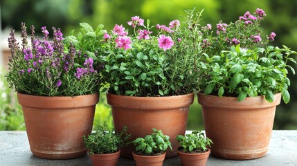 A delightful bunch of flowers potted in a charming container to brighten up any room or garden area