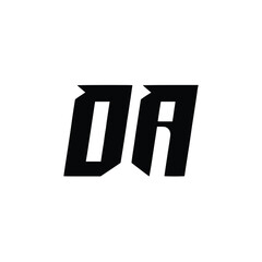 DA monogram logo design letter text name symbol monochrome logotype alphabet character simple logo