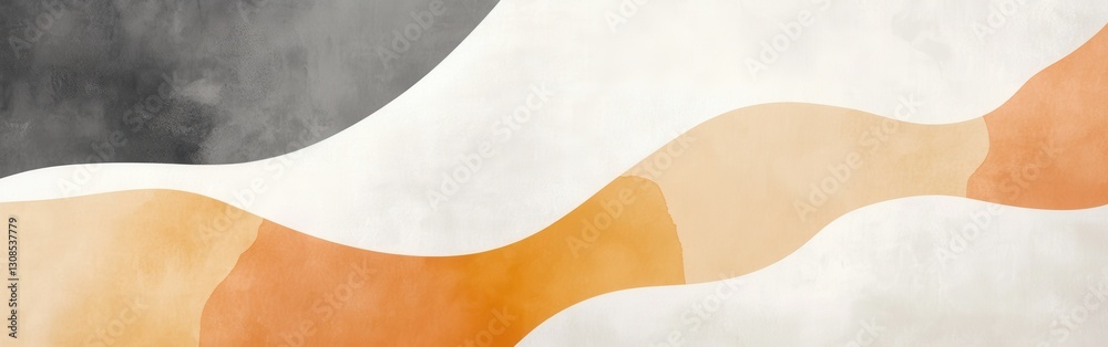 Aufkleber soft pencil strokes create a gentle gradient with curved shapes in muted tones for a soothing visual
