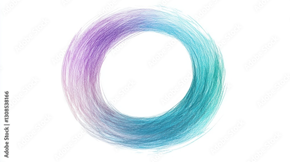 Poster Soft pencil strokes create a circular gradient design showcasing artistic expression in pastel colors