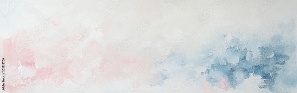 Poster soft pastel blue and pink jagged blotches create an abstract background evoking calm and serenity in