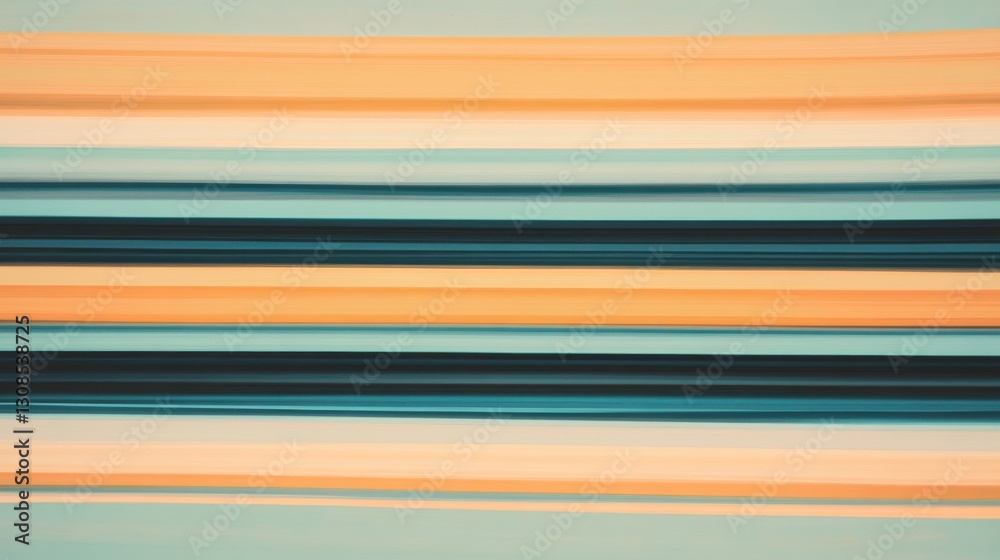 Poster horizontal lines in soft pastel amber and teal create a soothing visual texture perfect for contempo